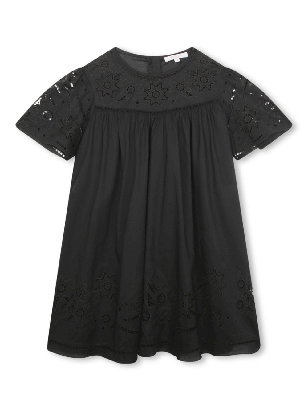 Chloé Kids embroidered-design organic cotton dress - Black von Chloé Kids