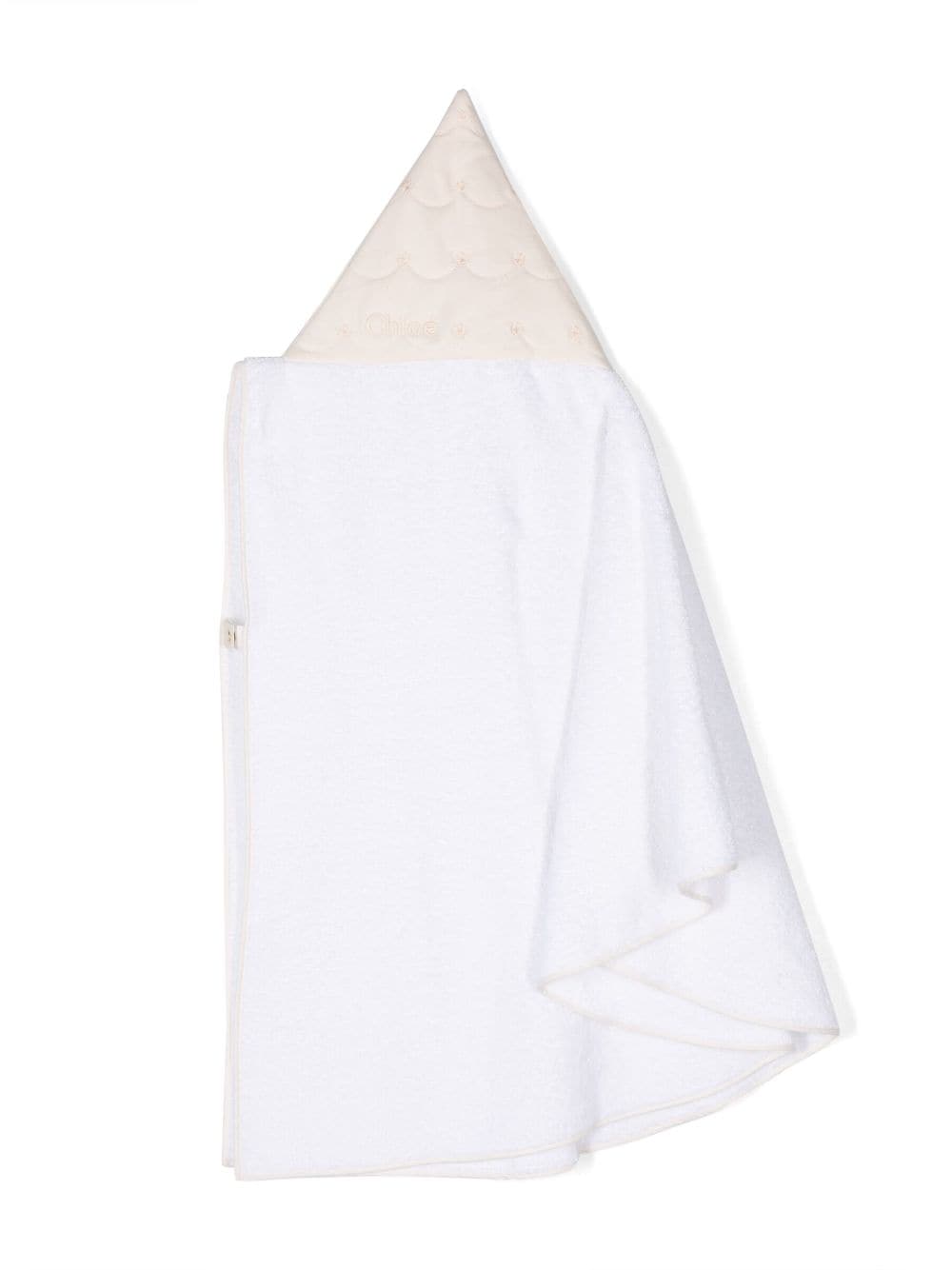 Chloé Kids embroidered-logo hooded bath towel - White von Chloé Kids