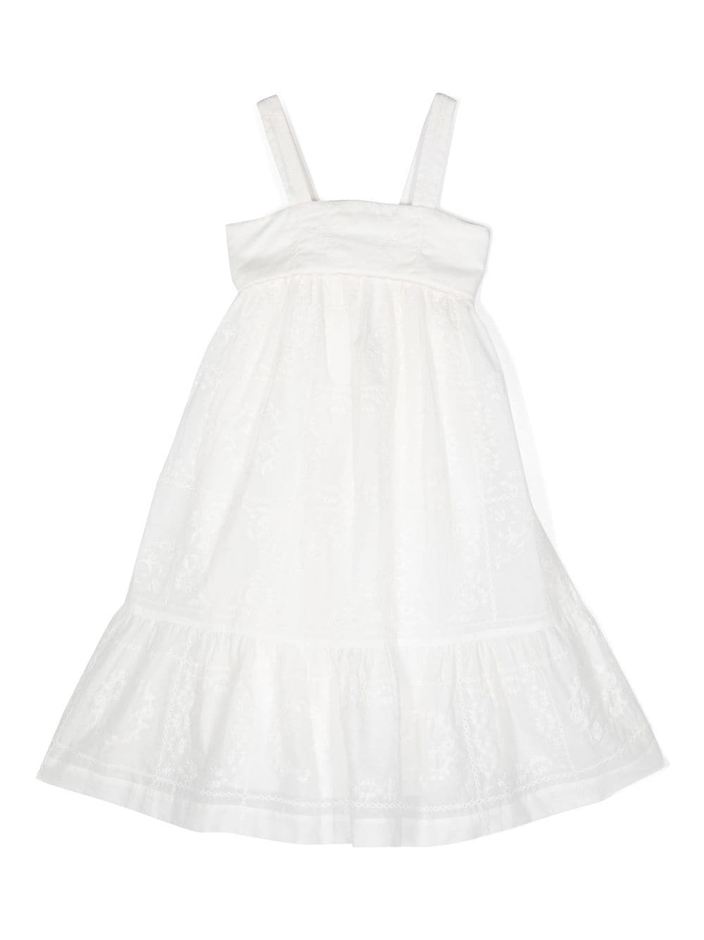 Chloé Kids embroidered sleeveless dress - White von Chloé Kids