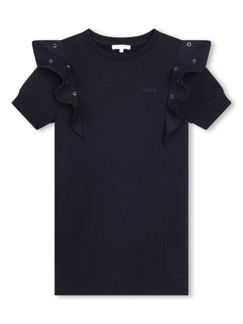 Chloé Kids eyelet-detail organic cotton dress - Black von Chloé Kids