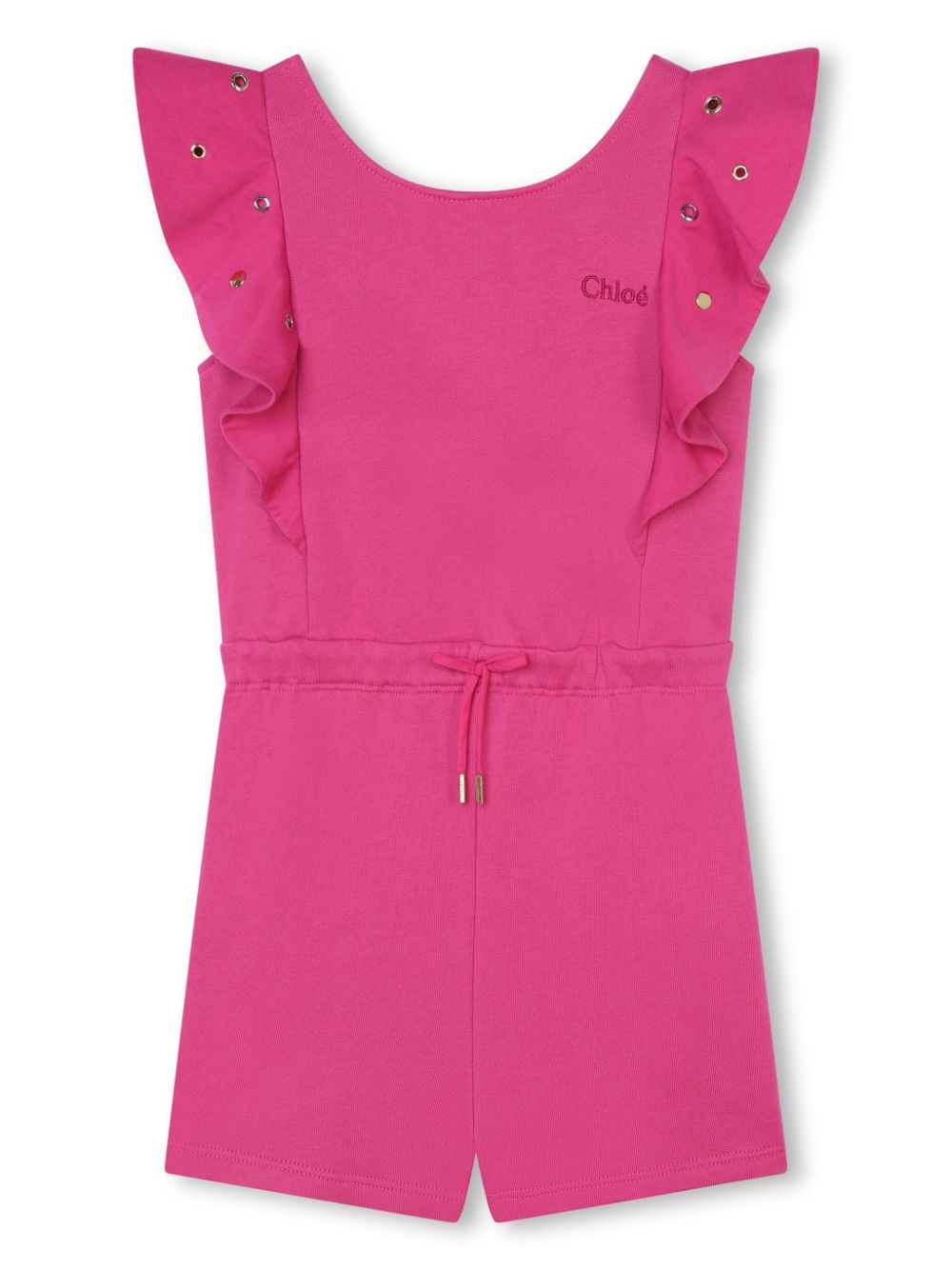 Chloé Kids eyelet-detailing organic cotton playsuit - Pink von Chloé Kids