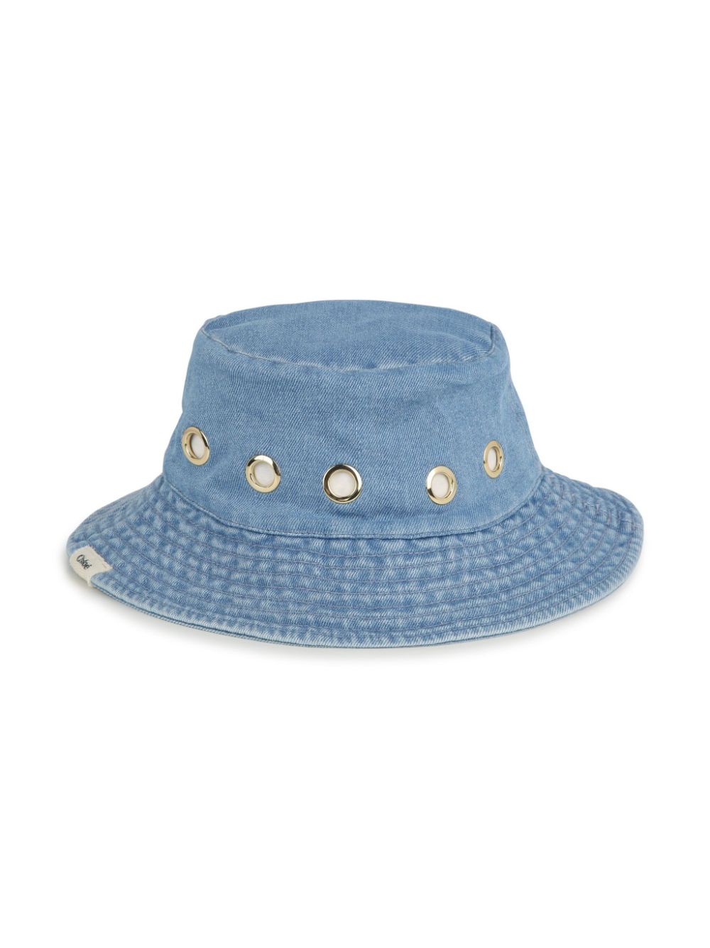 Chloé Kids eyelet-embellished denim bucket hat - Blue von Chloé Kids
