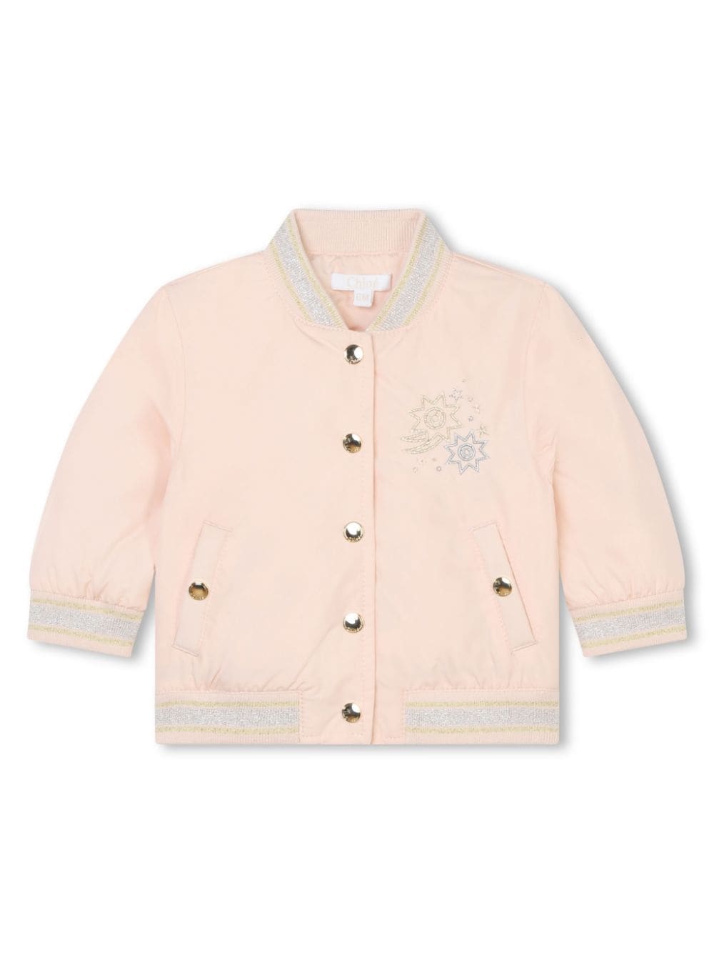 Chloé Kids glitter-detail bomber jacket - Pink von Chloé Kids