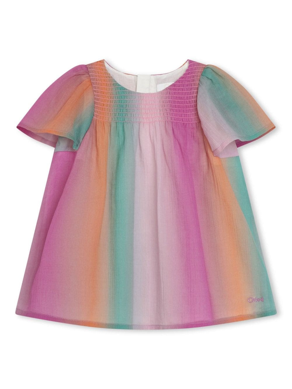 Chloé Kids gradient-effect smocked dress - Pink von Chloé Kids