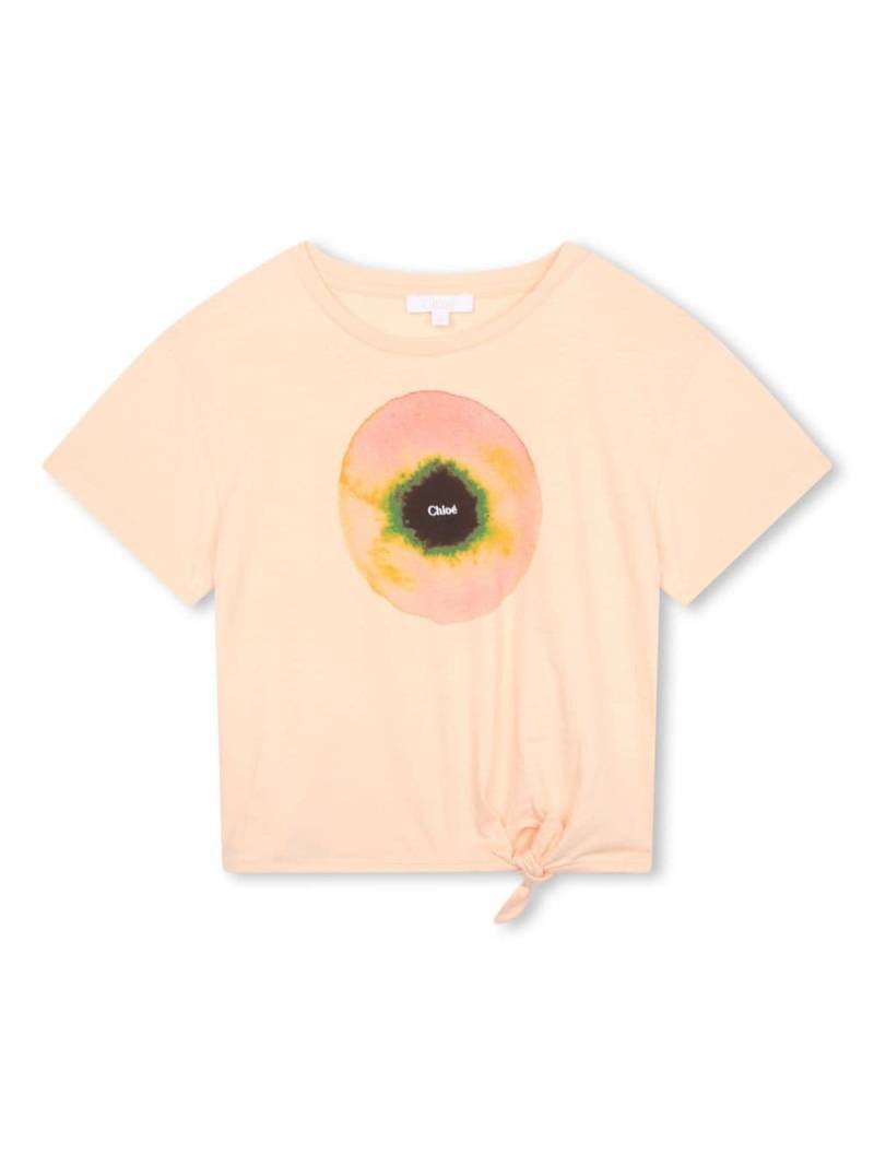 Chloé Kids graphic-print organic cotton T-shirt - Pink von Chloé Kids