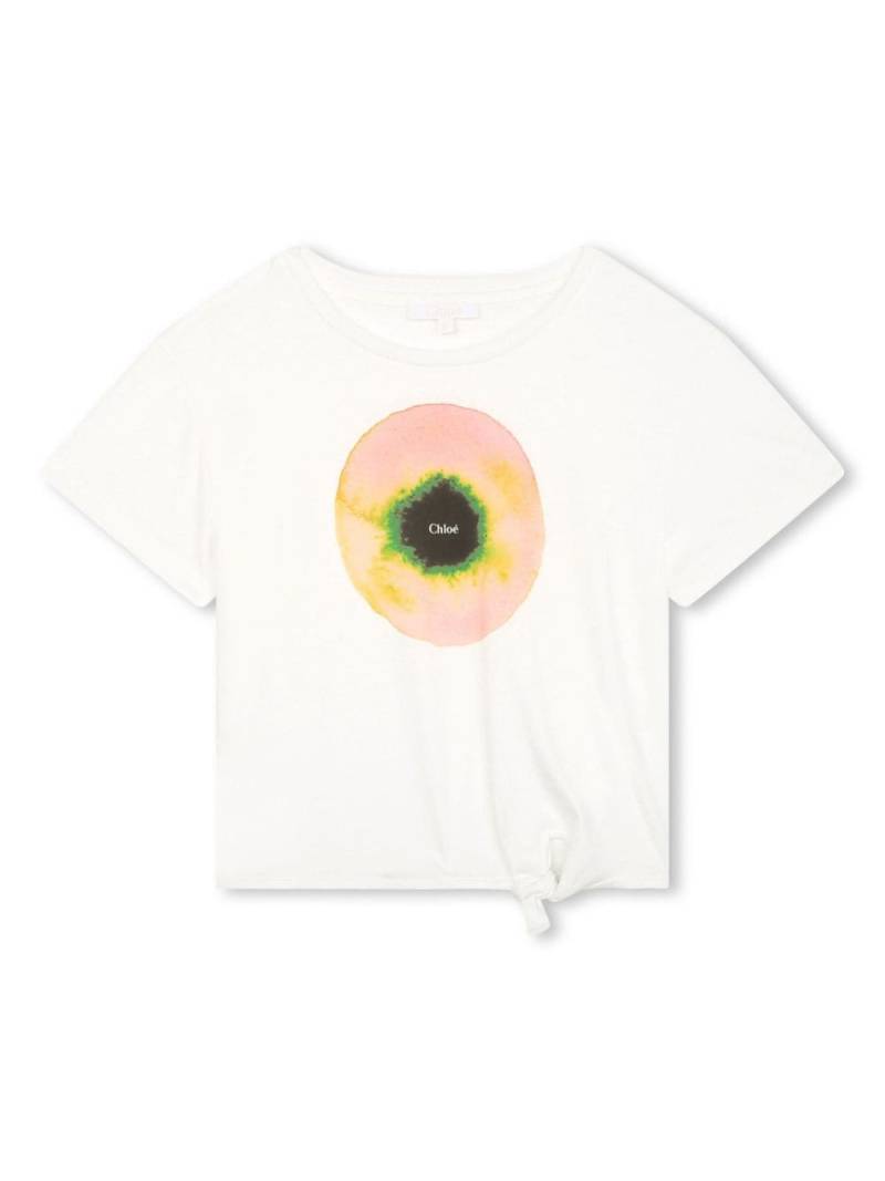 Chloé Kids graphic-print organic cotton T-shirt - White von Chloé Kids