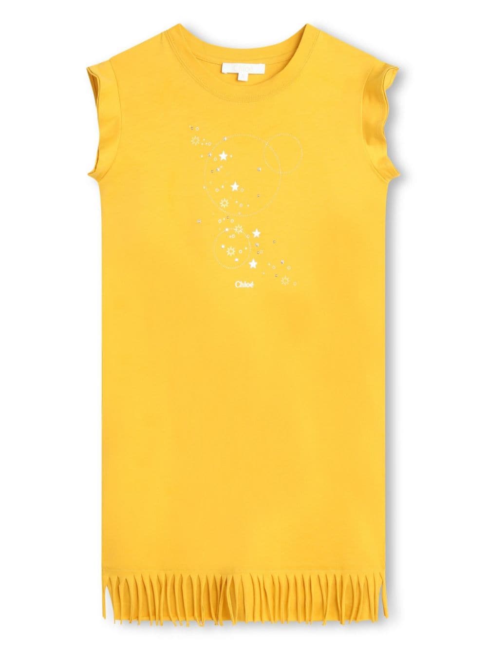 Chloé Kids graphic-print organic cotton dress - Yellow von Chloé Kids