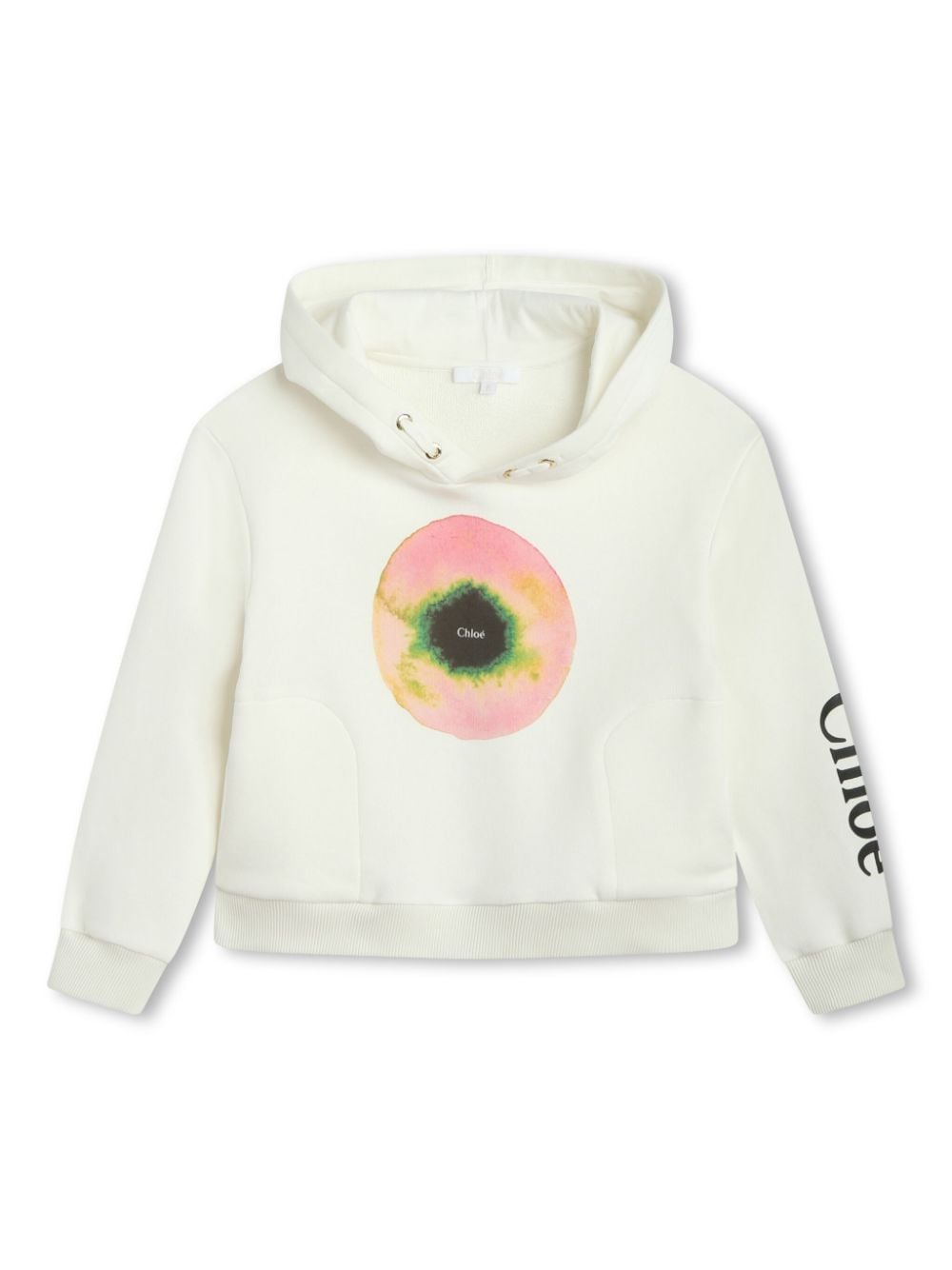 Chloé Kids graphic-print organic cotton hoodie - White von Chloé Kids
