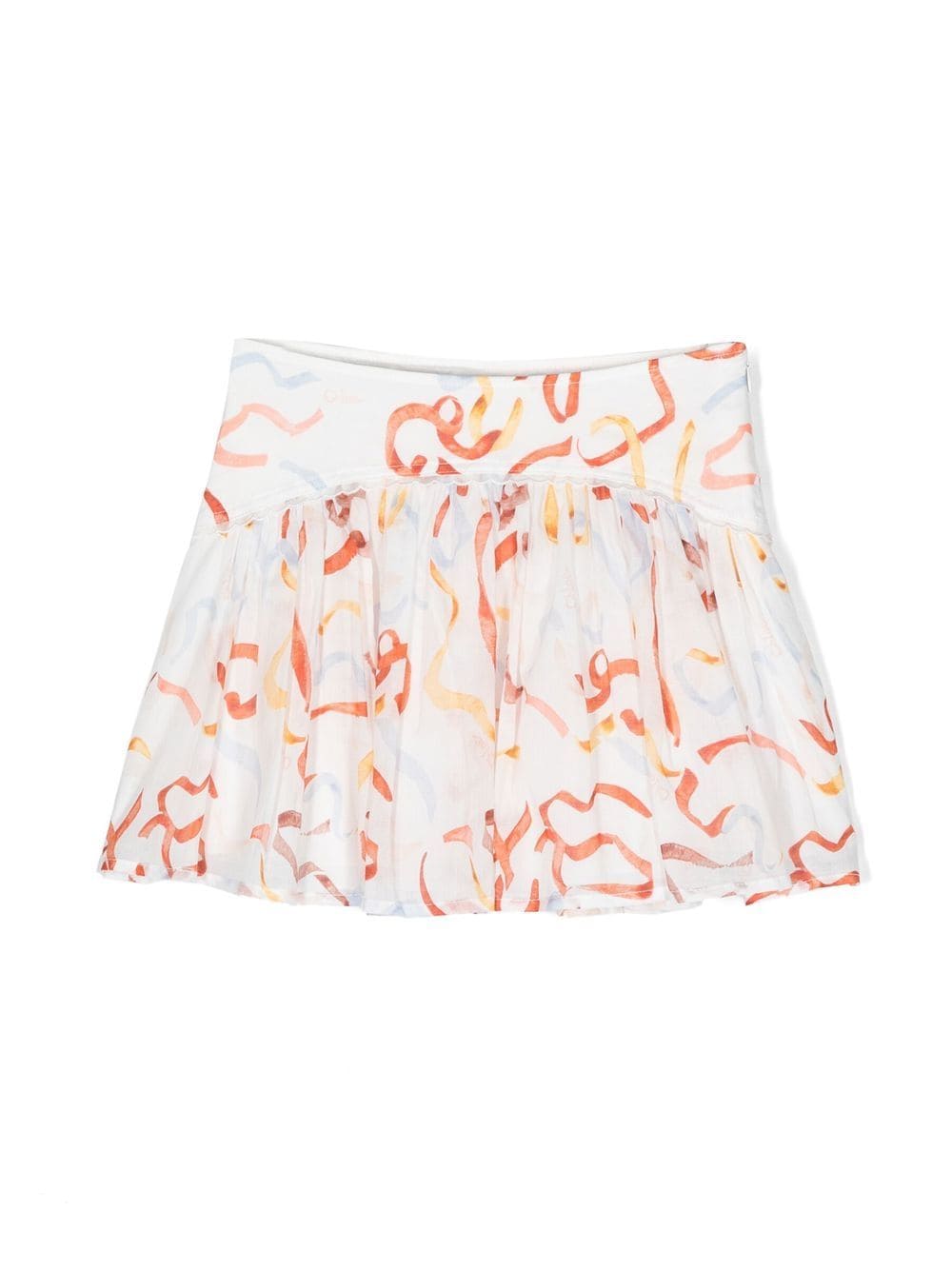 Chloé Kids graphic-print veil skirt - White von Chloé Kids