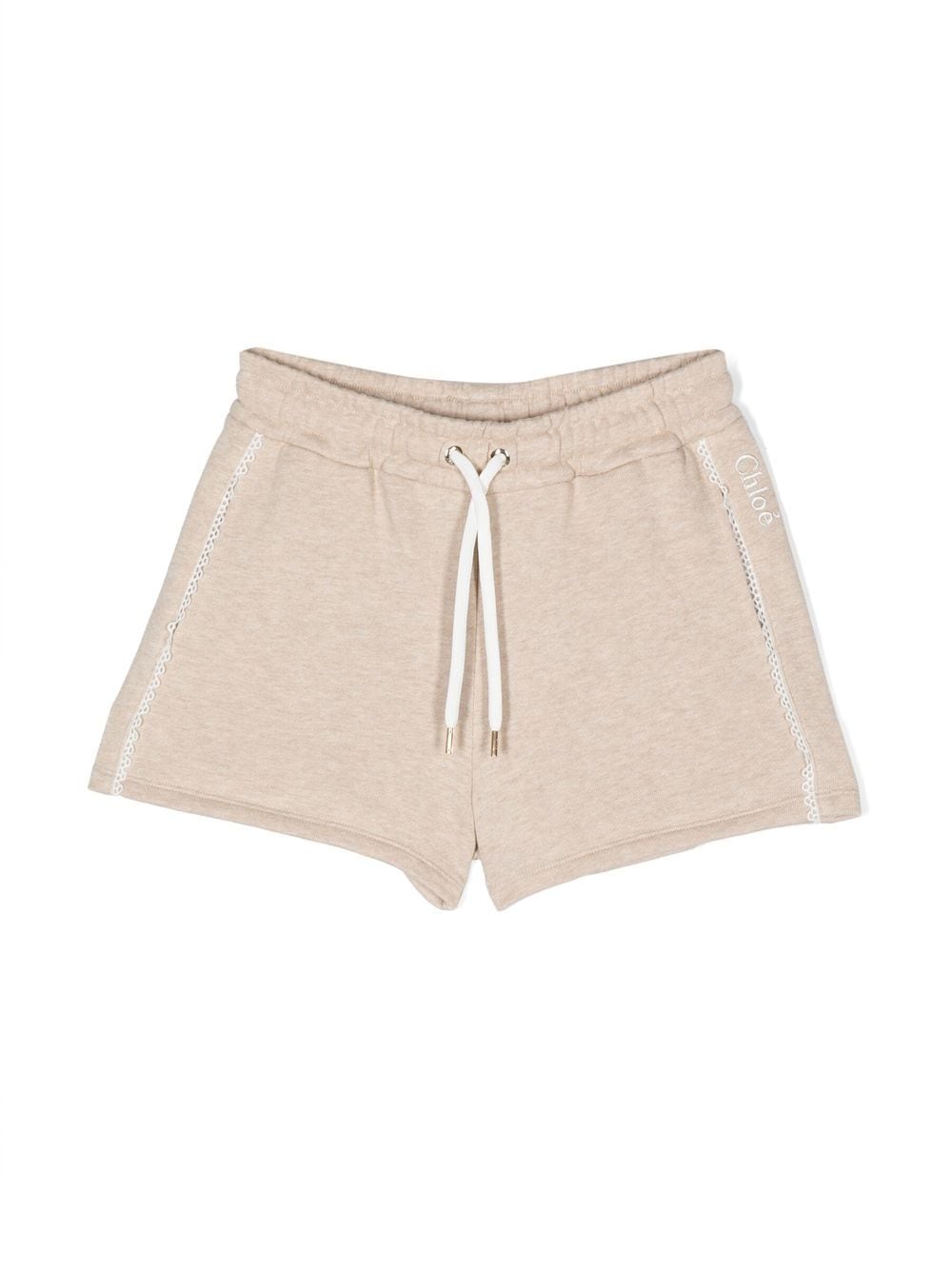 Chloé Kids logo-embroidered jersey track shorts - Brown von Chloé Kids