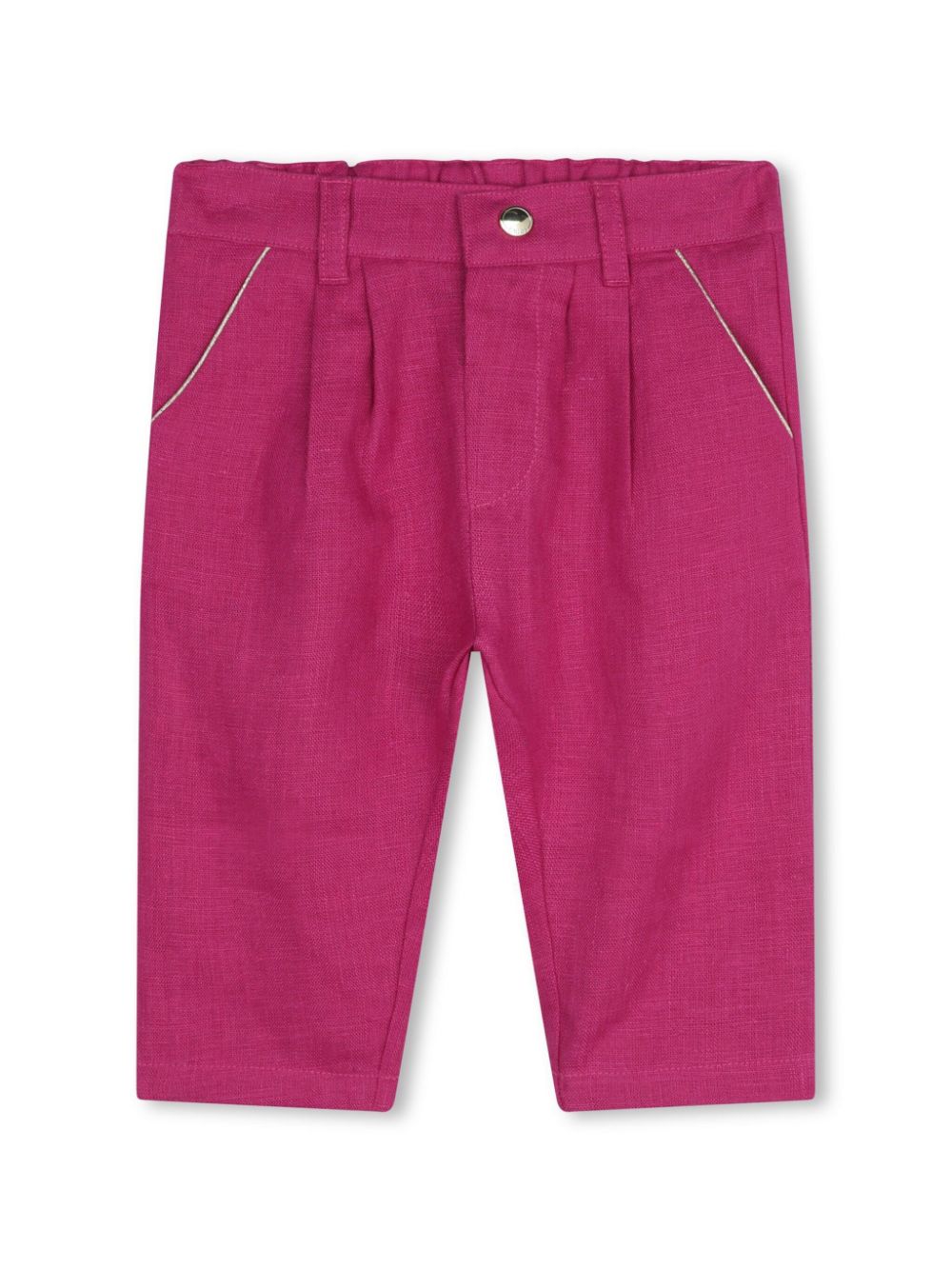 Chloé Kids logo-embroidered linen trousers - Pink von Chloé Kids