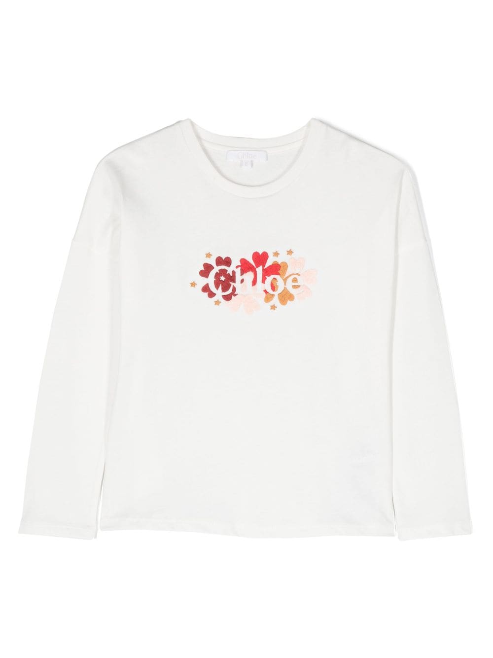 Chloé Kids logo-embroidered organic cotton T-shirt - White von Chloé Kids