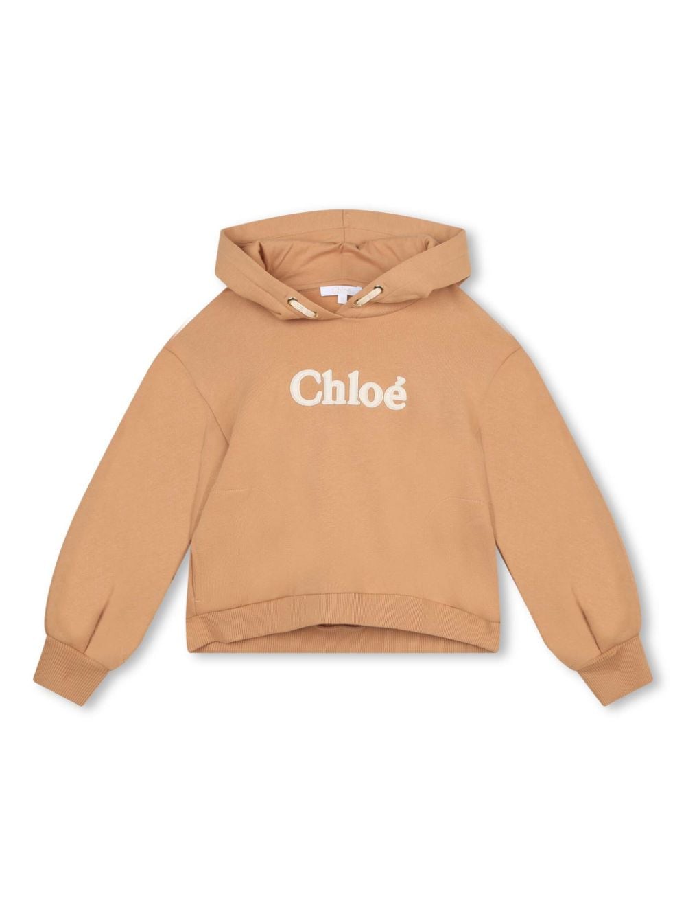 Chloé Kids logo-embroidered organic-cotton hoodie - Brown von Chloé Kids