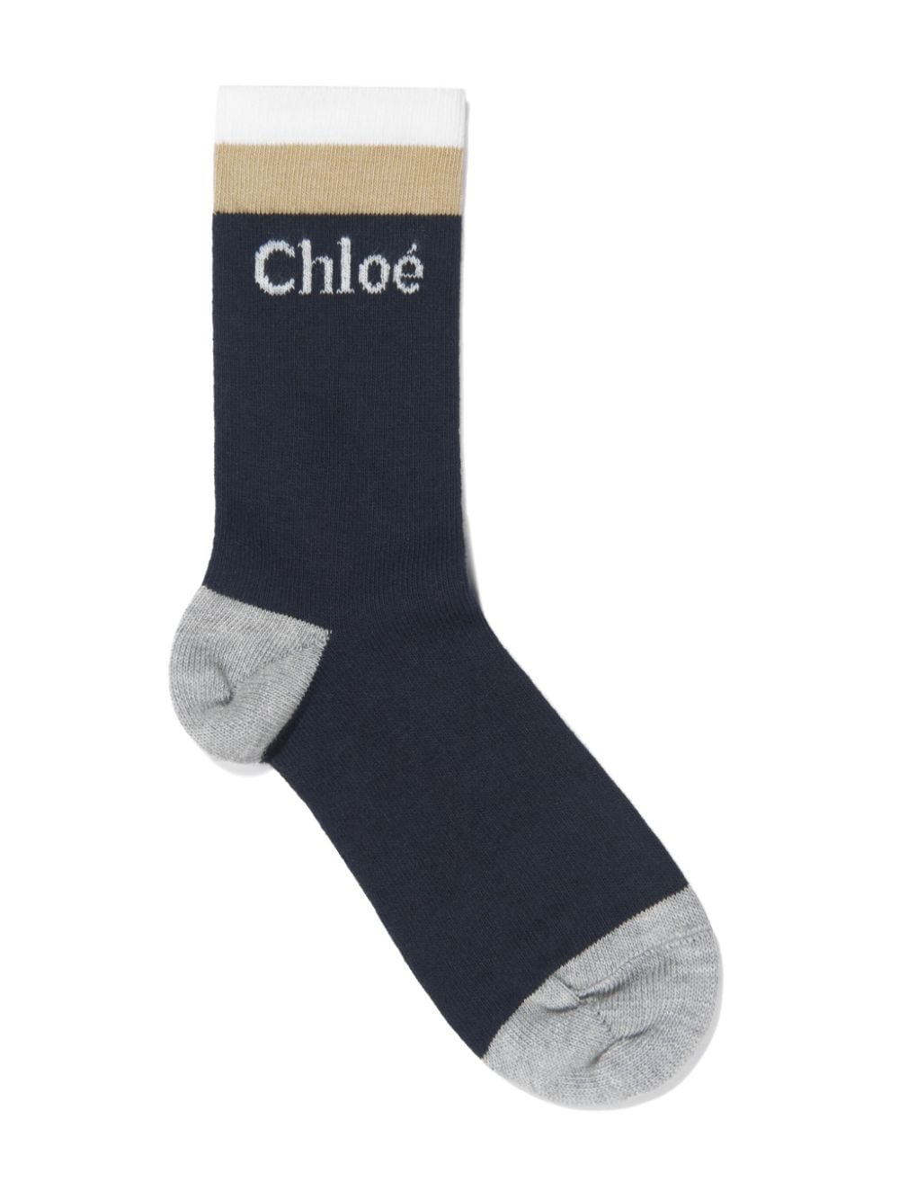 Chloé Kids logo intarsia-knit cotton-blend socks - Blue von Chloé Kids