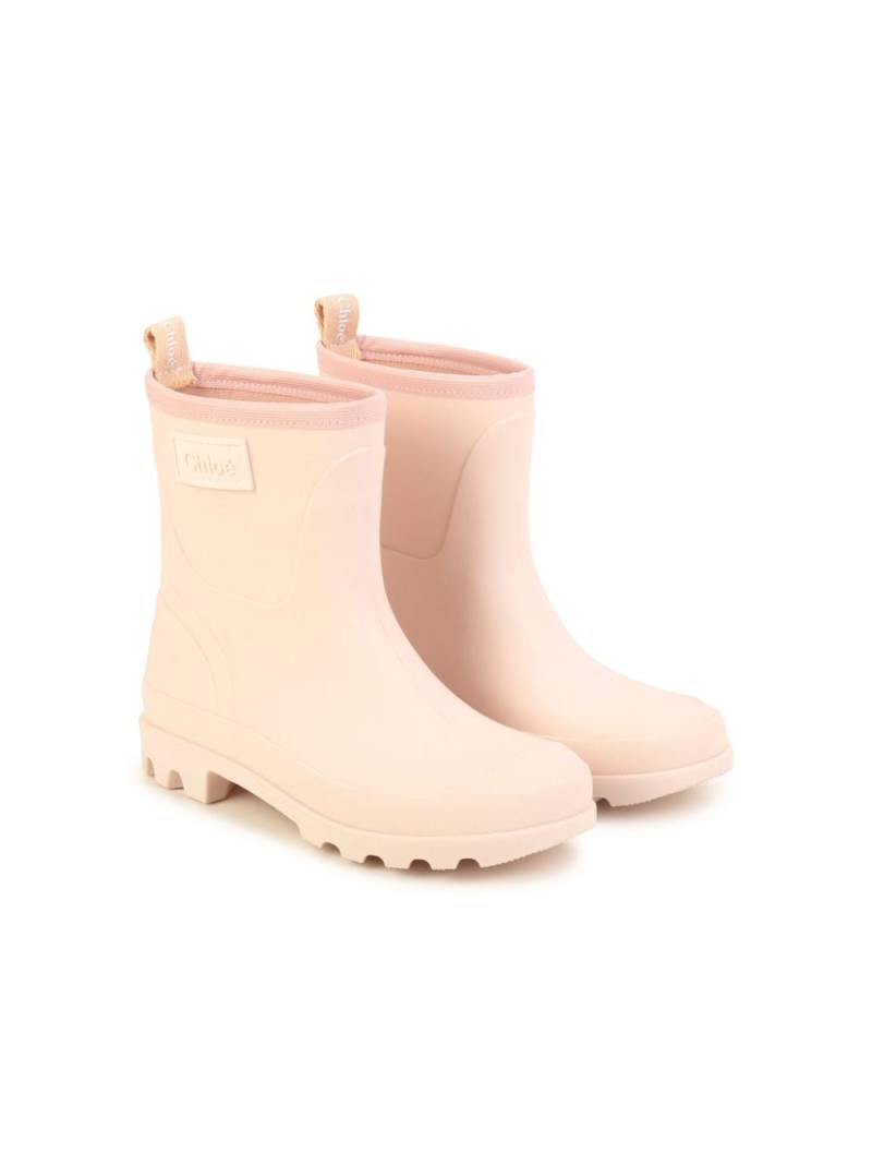 Chloé Kids logo-patch Wellies - Pink von Chloé Kids