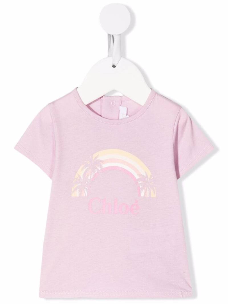 Chloé Kids logo-print T-shirt - Pink von Chloé Kids