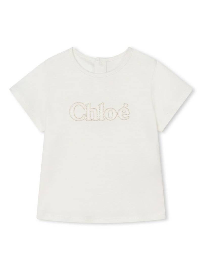 Chloé Kids logo-print cotton T-shirt - White von Chloé Kids