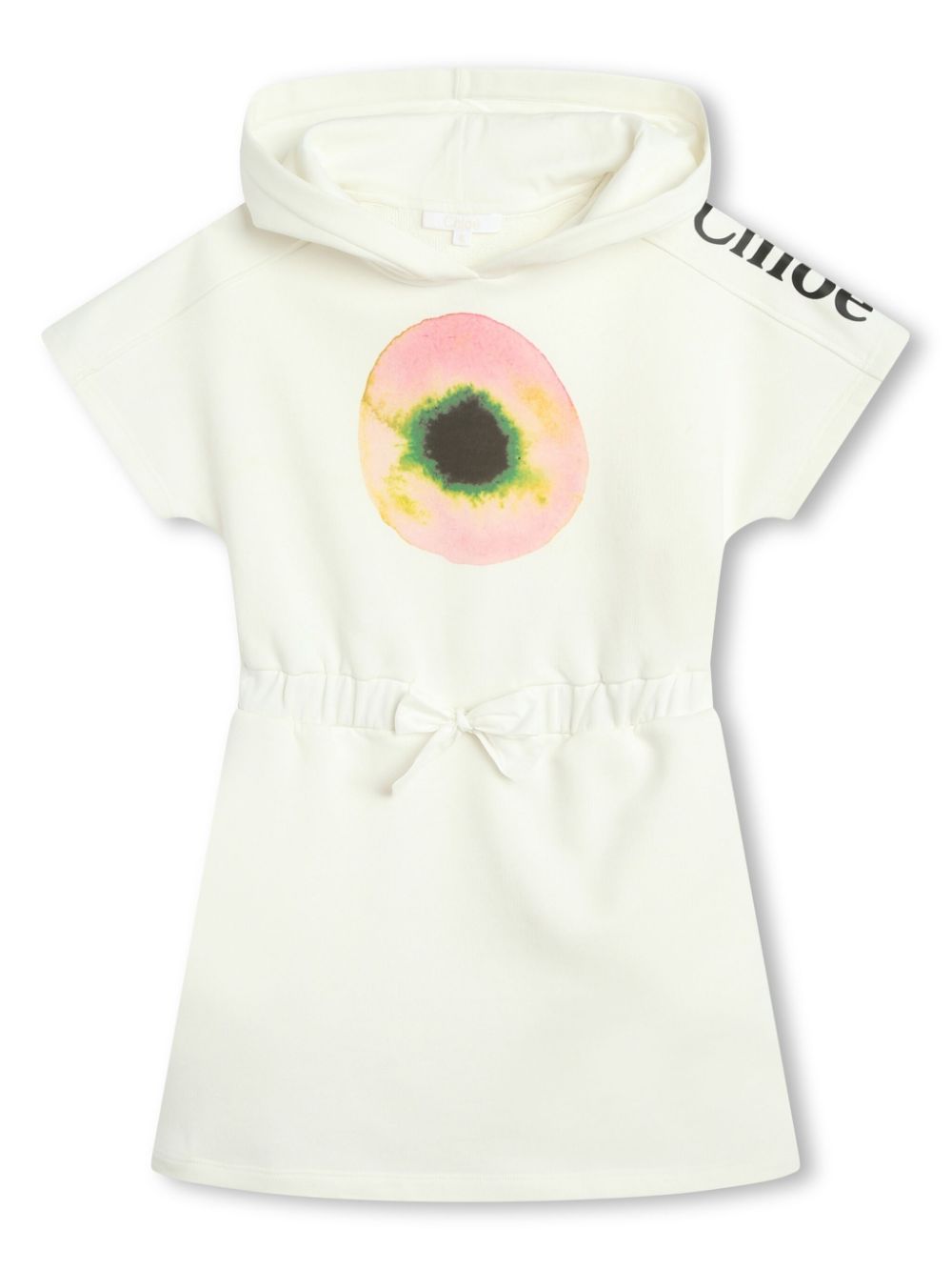Chloé Kids logo-print hooded cotton dress - White von Chloé Kids