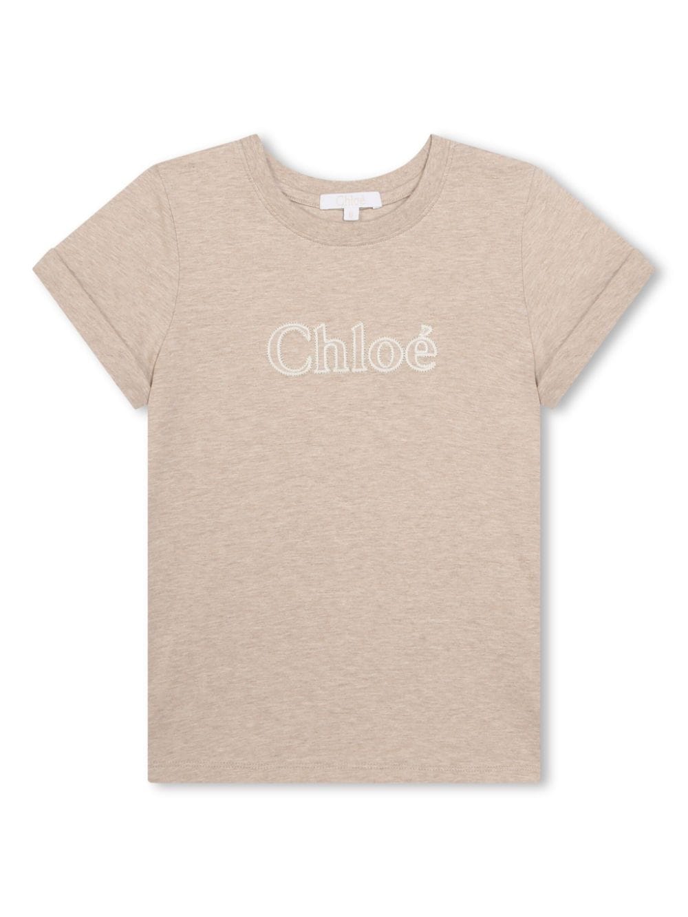Chloé Kids logo-print organic cotton T-shirt - Neutrals von Chloé Kids