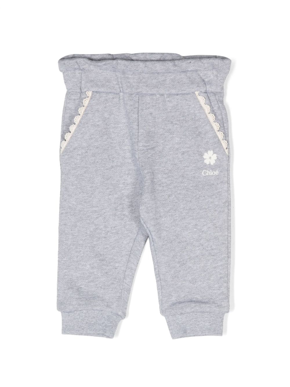 Chloé Kids mélange-effect cotton track pants - Grey von Chloé Kids