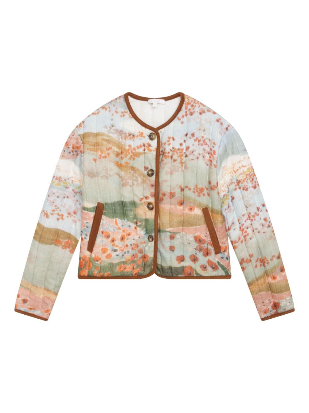 Chloé Kids painterly-print wool padded jacket - White von Chloé Kids