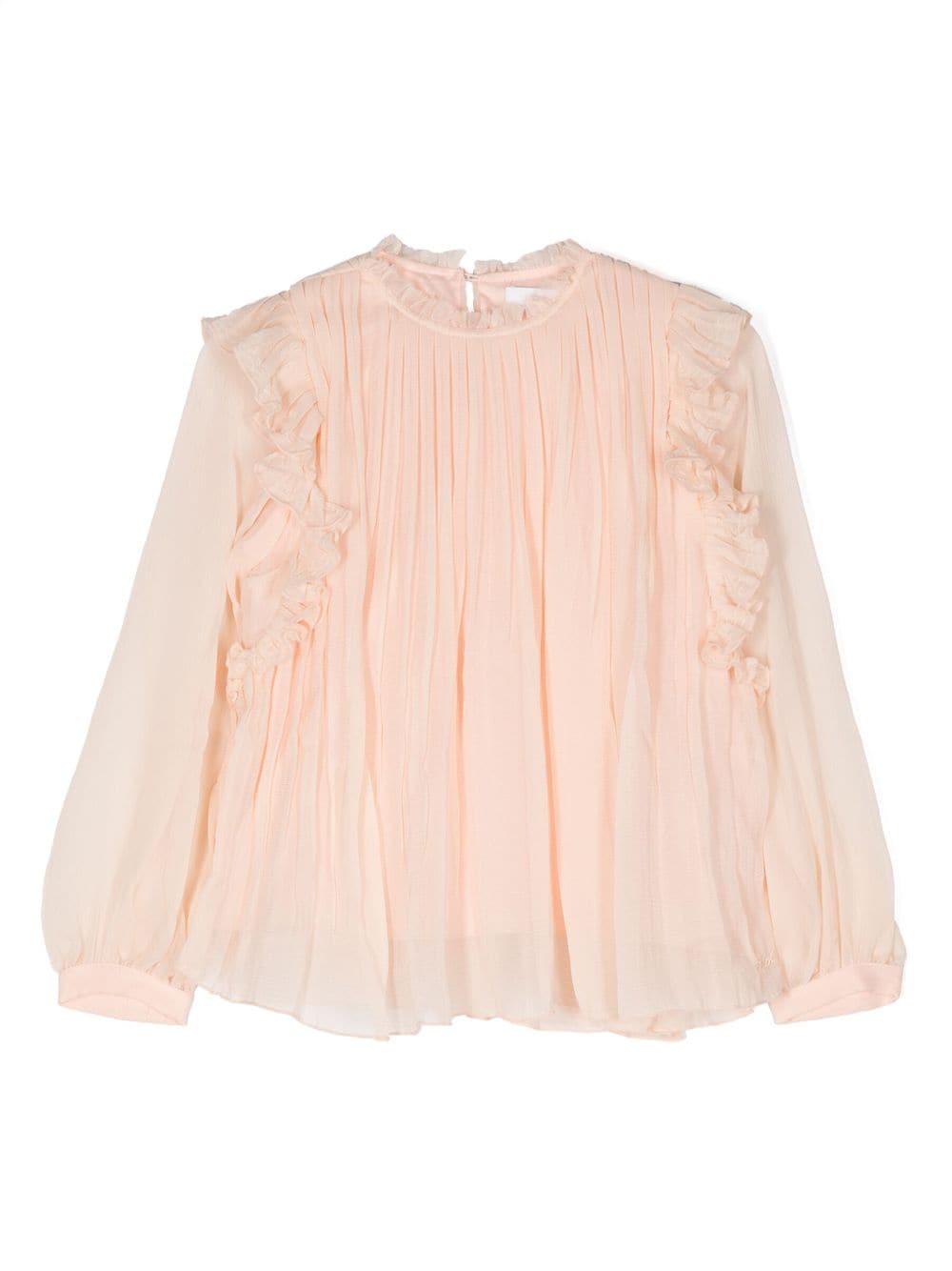 Chloé Kids ruffle-detail silk blouse - Neutrals von Chloé Kids