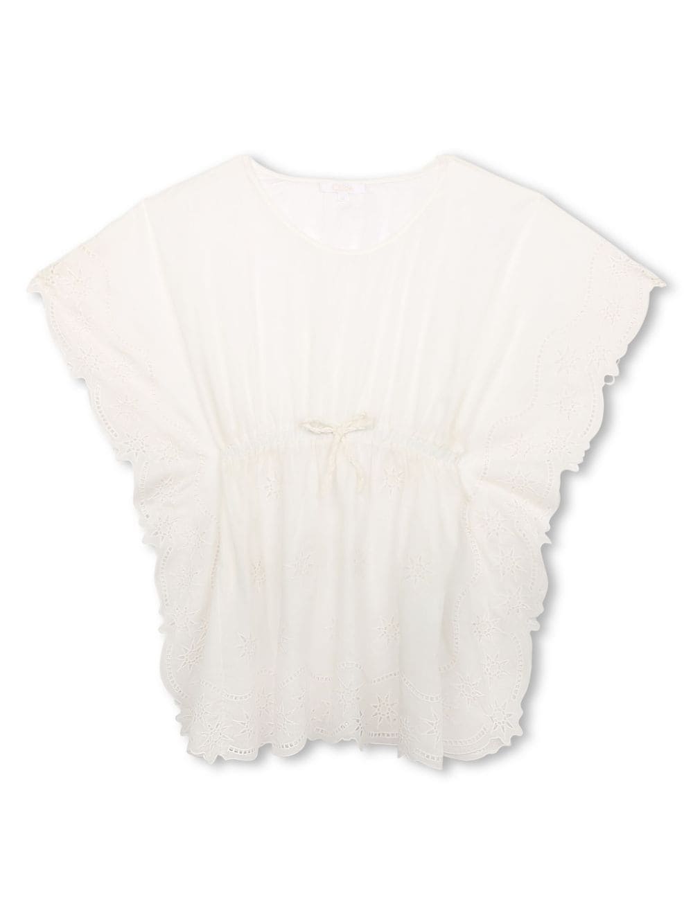 Chloé Kids ruffle-detailing organic cotton dress - White von Chloé Kids