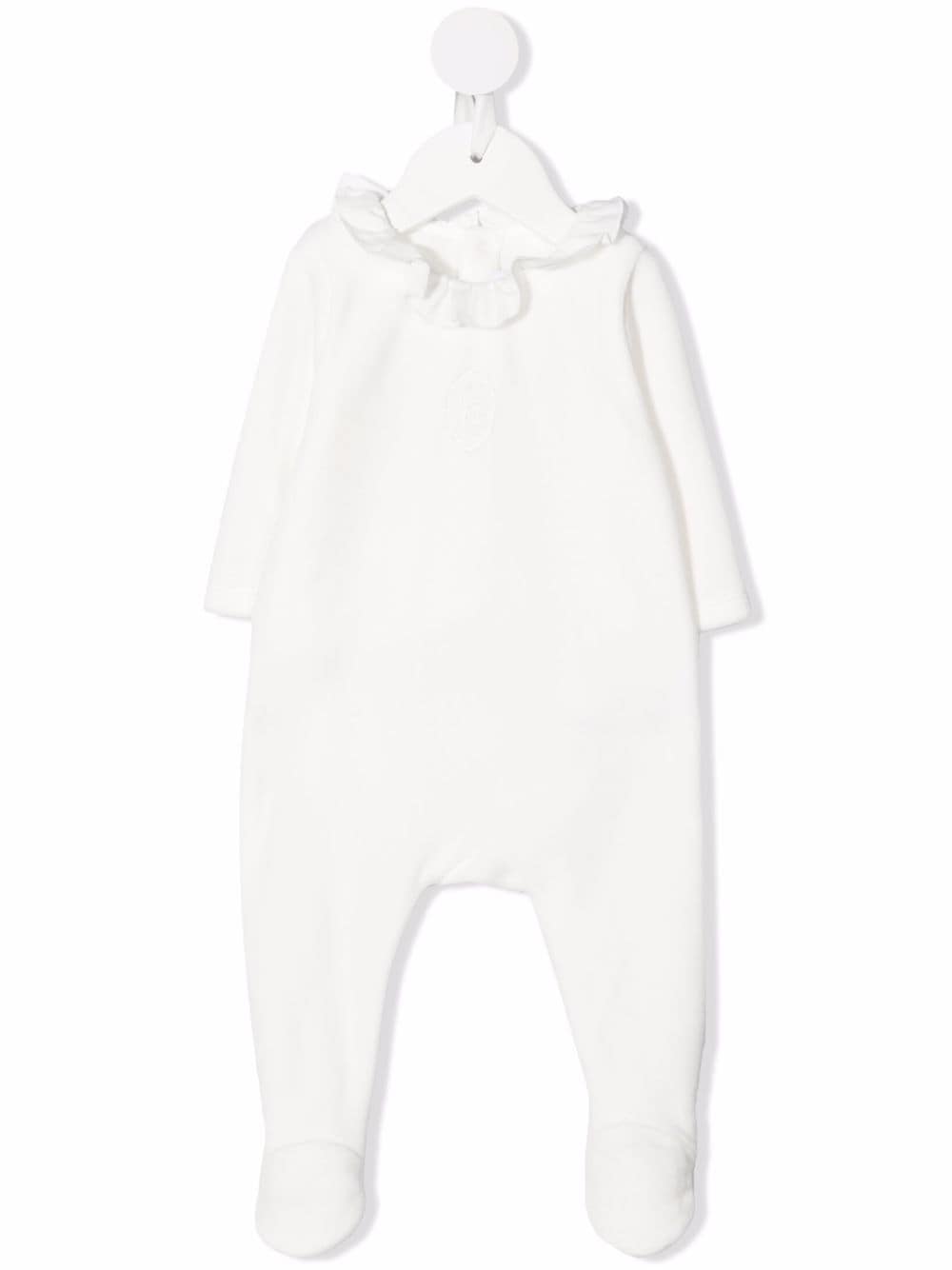 Chloé Kids ruffled-neck long-sleeve pajamas - White von Chloé Kids