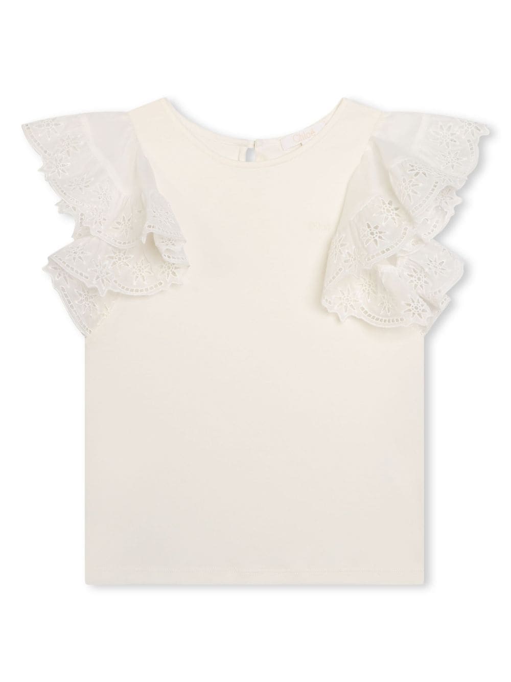 Chloé Kids ruffled organic cotton blouse - White von Chloé Kids