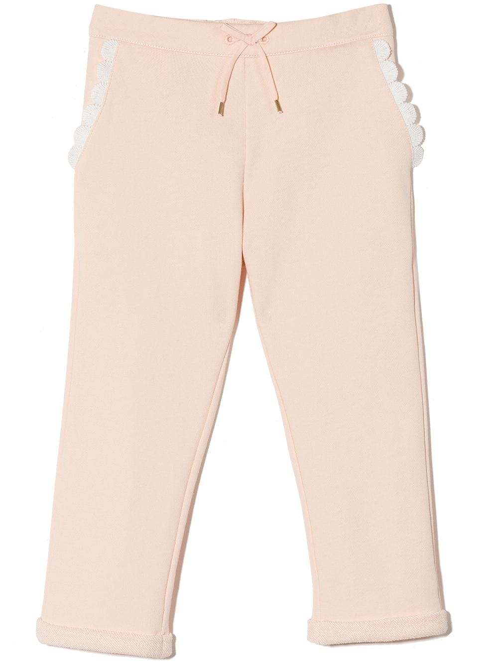 Chloé Kids scallop-edge drawstring leggings - Neutrals von Chloé Kids