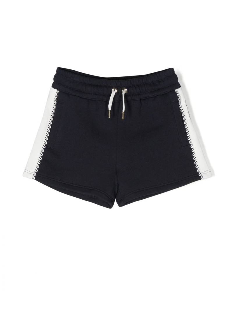 Chloé Kids side-stripe drawstring shorts - Blue von Chloé Kids