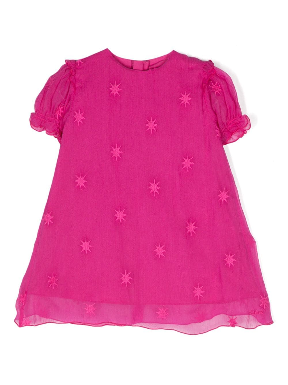 Chloé Kids star-embroidered silk dress - Pink von Chloé Kids