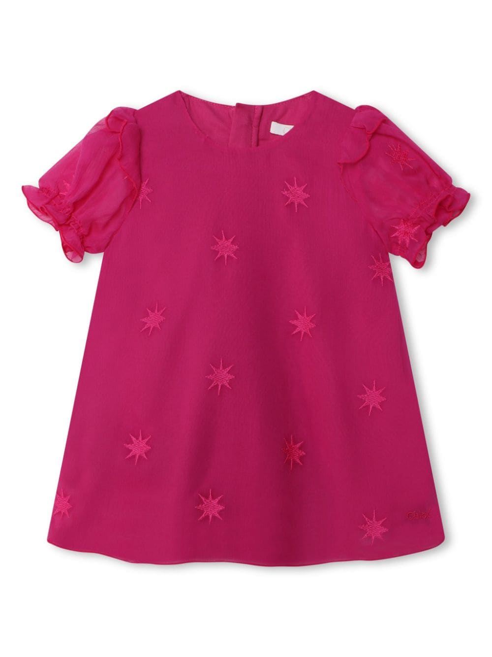 Chloé Kids star-embroidered silk dress - Pink von Chloé Kids
