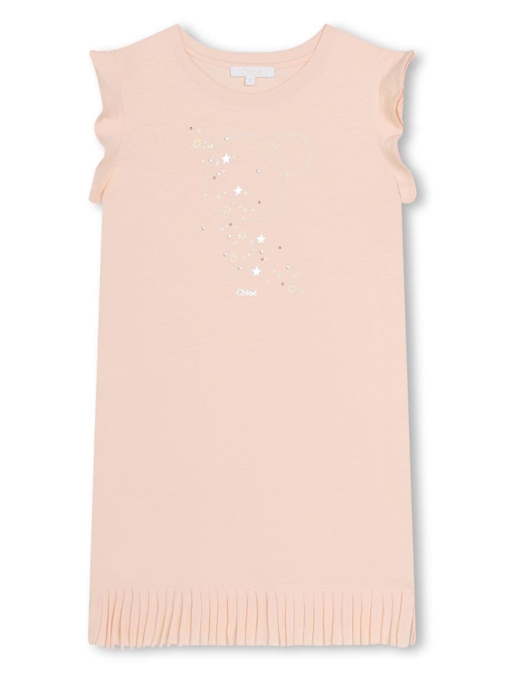 Chloé Kids star-print fringed dress - Pink von Chloé Kids