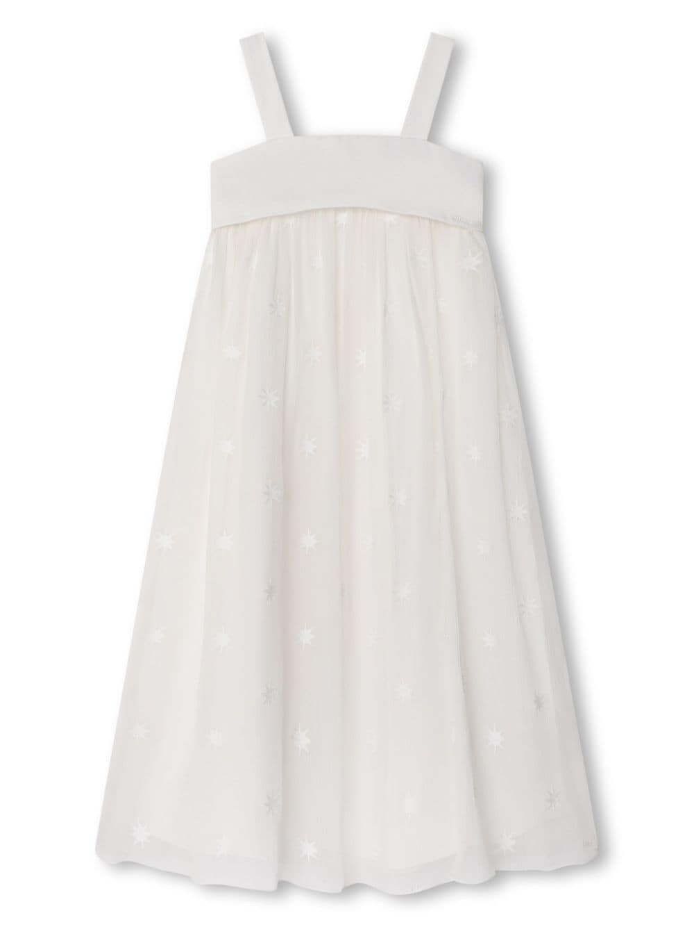 Chloé Kids star-print silk dress - White von Chloé Kids