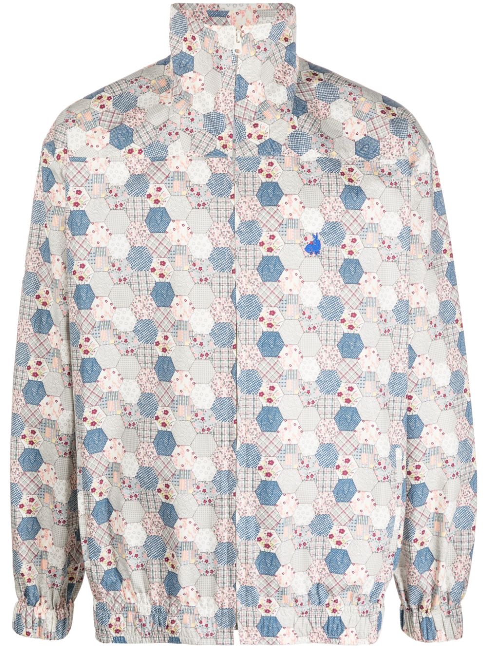 Chloe Nardin geometric-pattern cotton lightweight jacket - Blue von Chloe Nardin