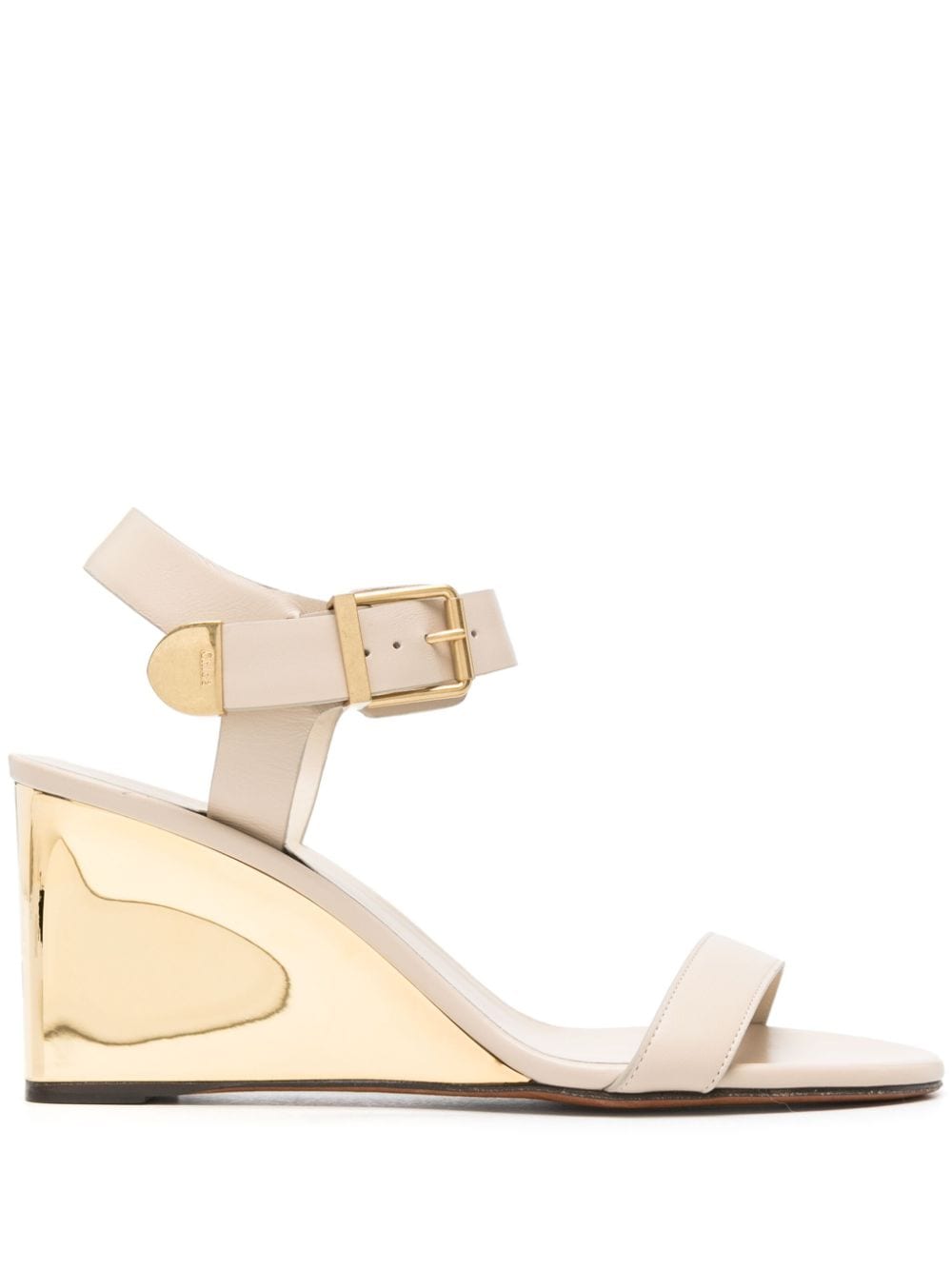 Chloé 70mm Rebecca leather wedge sandals - Neutrals von Chloé