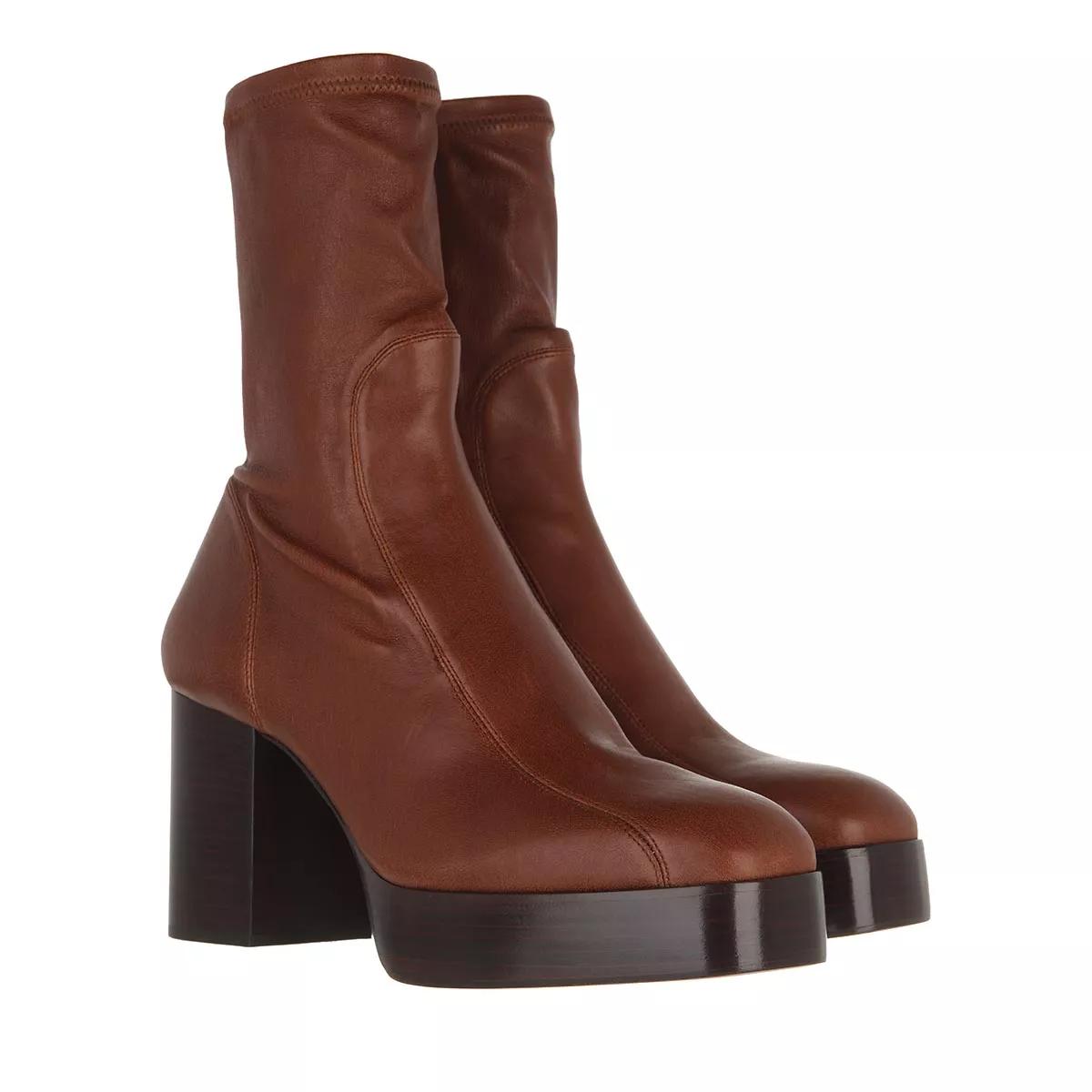 Chloé Boots & Stiefeletten - Block Heel Boots Leather - Gr. 39 (EU) - in Braun - für Damen von Chloé