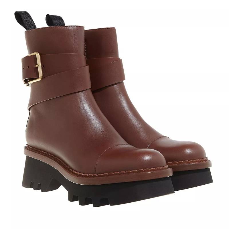 Chloé Boots & Stiefeletten - Owena Ankle Boots Smooth Leather - Gr. 36 (EU) - in Braun - für Damen von Chloé