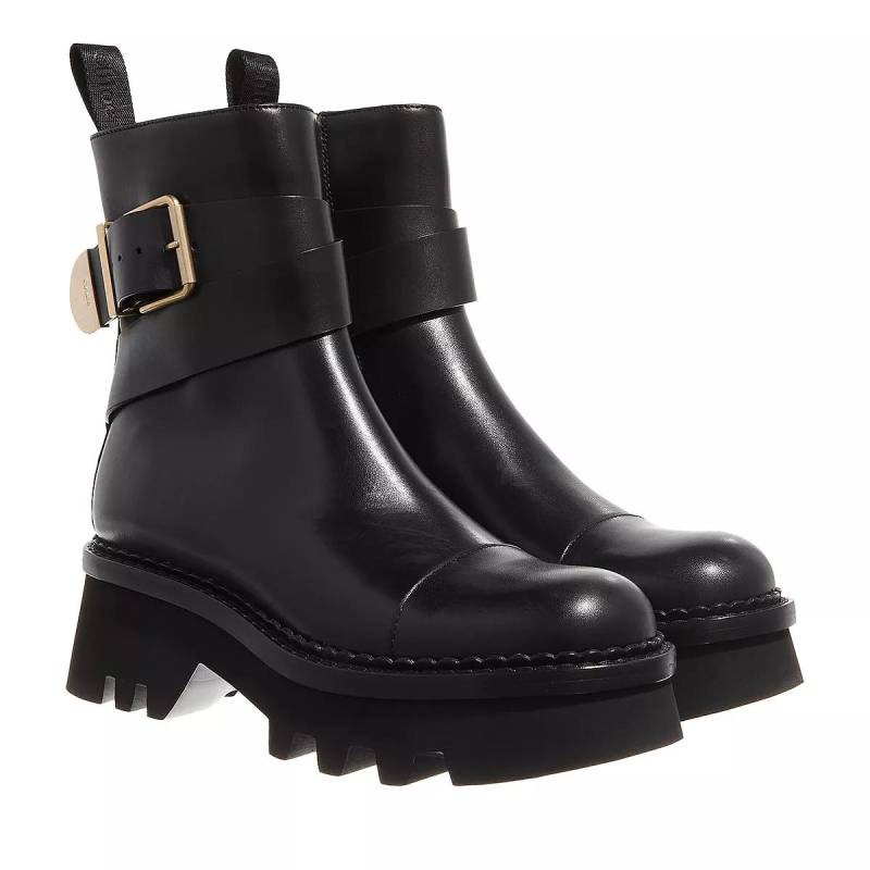 Chloé Boots & Stiefeletten - Owena Ankle Boots Smooth Leather - Gr. 36 (EU) - in Schwarz - für Damen von Chloé