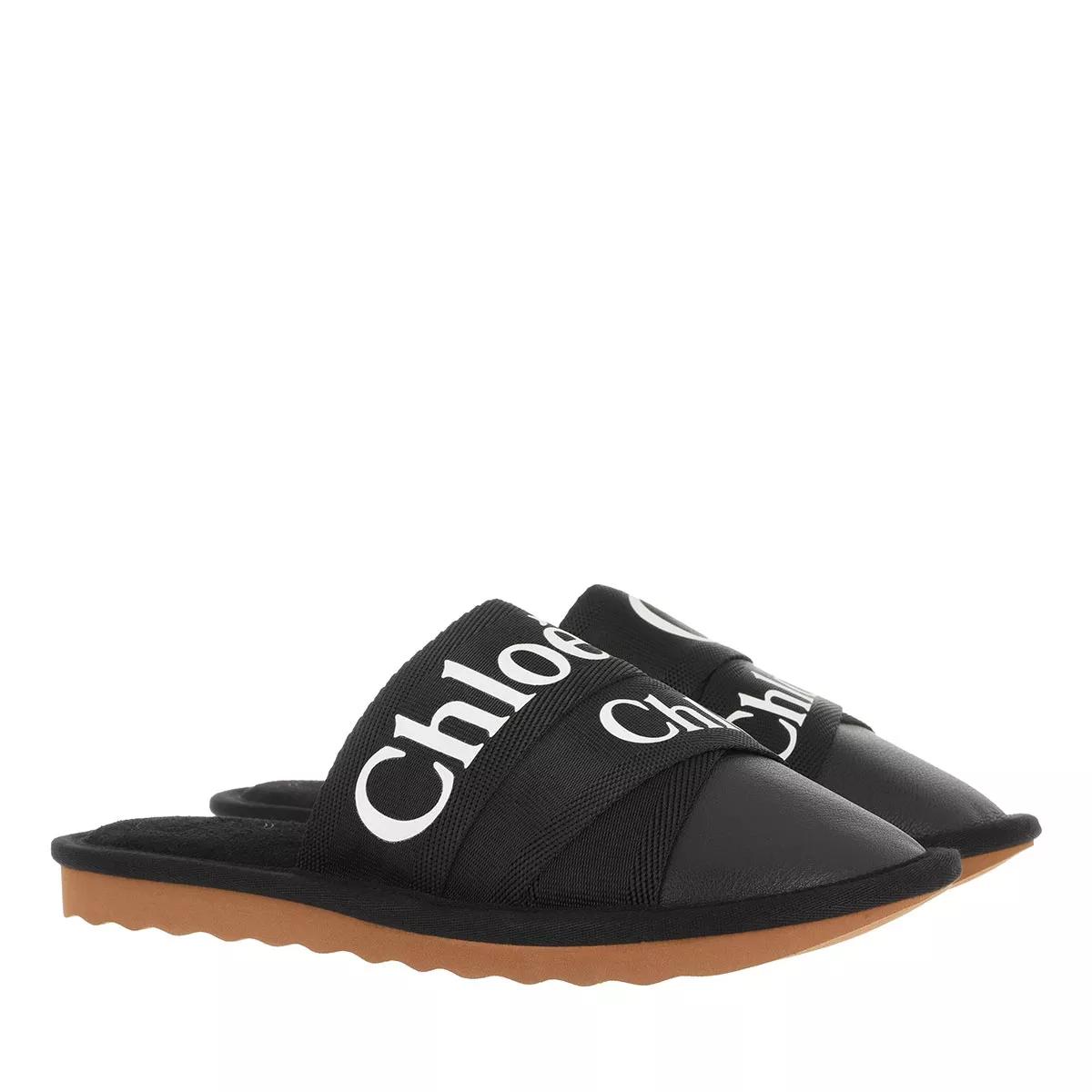 Chloé Slipper & Pantoletten - Flat Logo Mules - Gr. 36 (EU) - in Schwarz - für Damen von Chloé