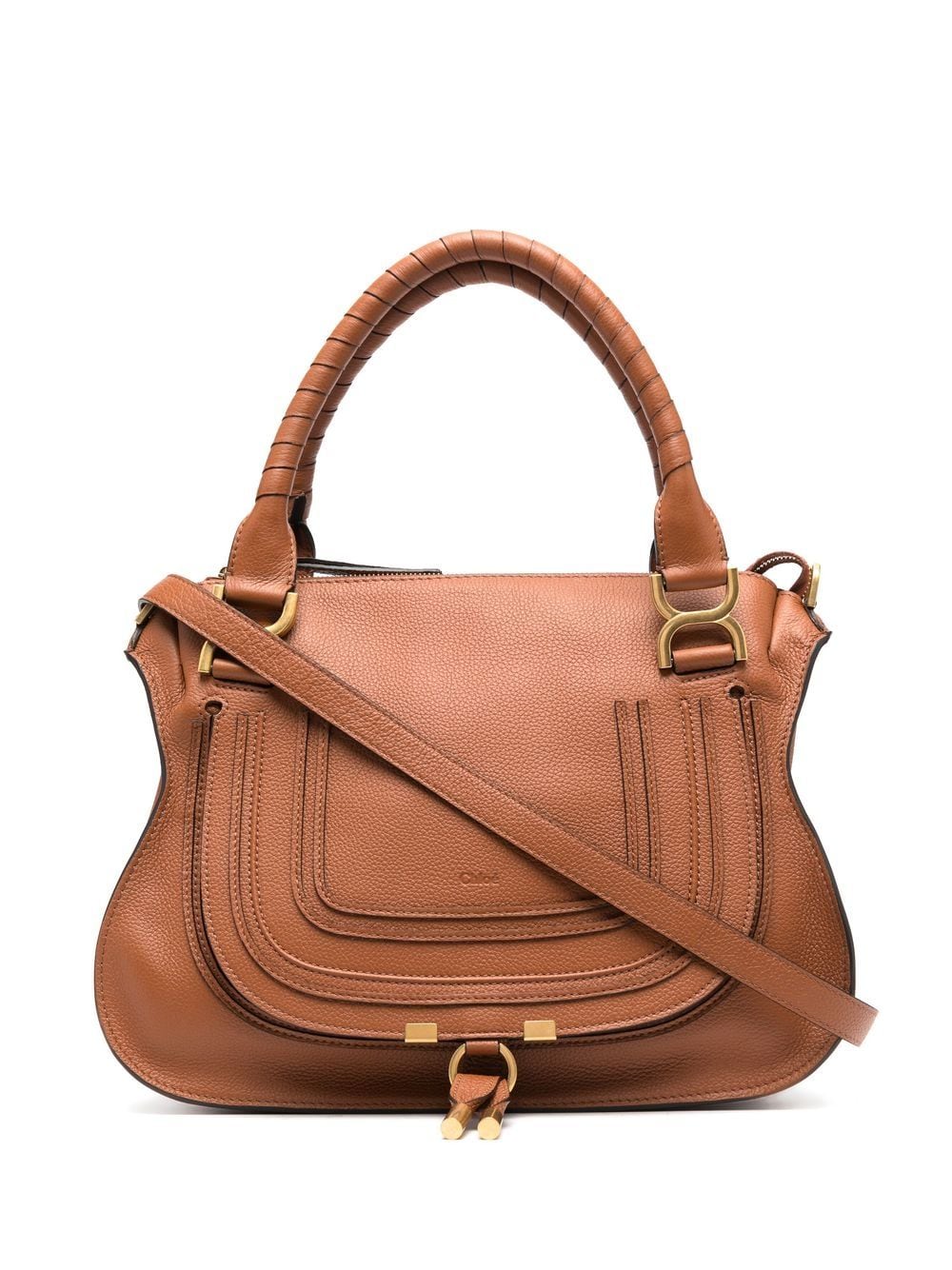 Chloé Marcie grained-leather tote bag - Brown von Chloé