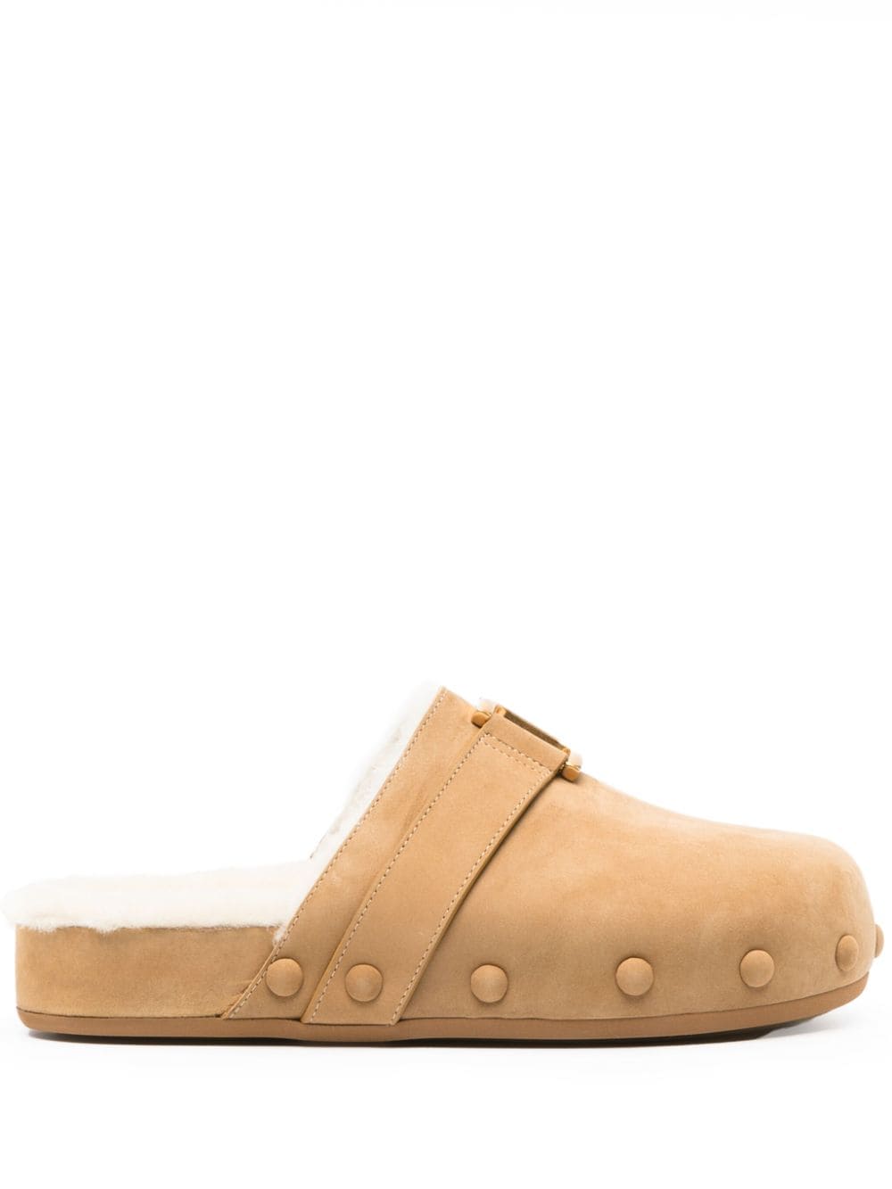 Chloé Marcie shearling clog - Brown von Chloé