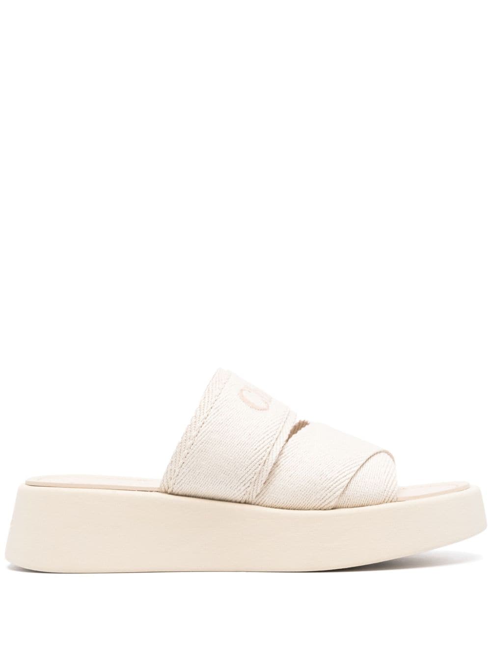 Chloé Mila embroidered-logo sandals - Neutrals von Chloé