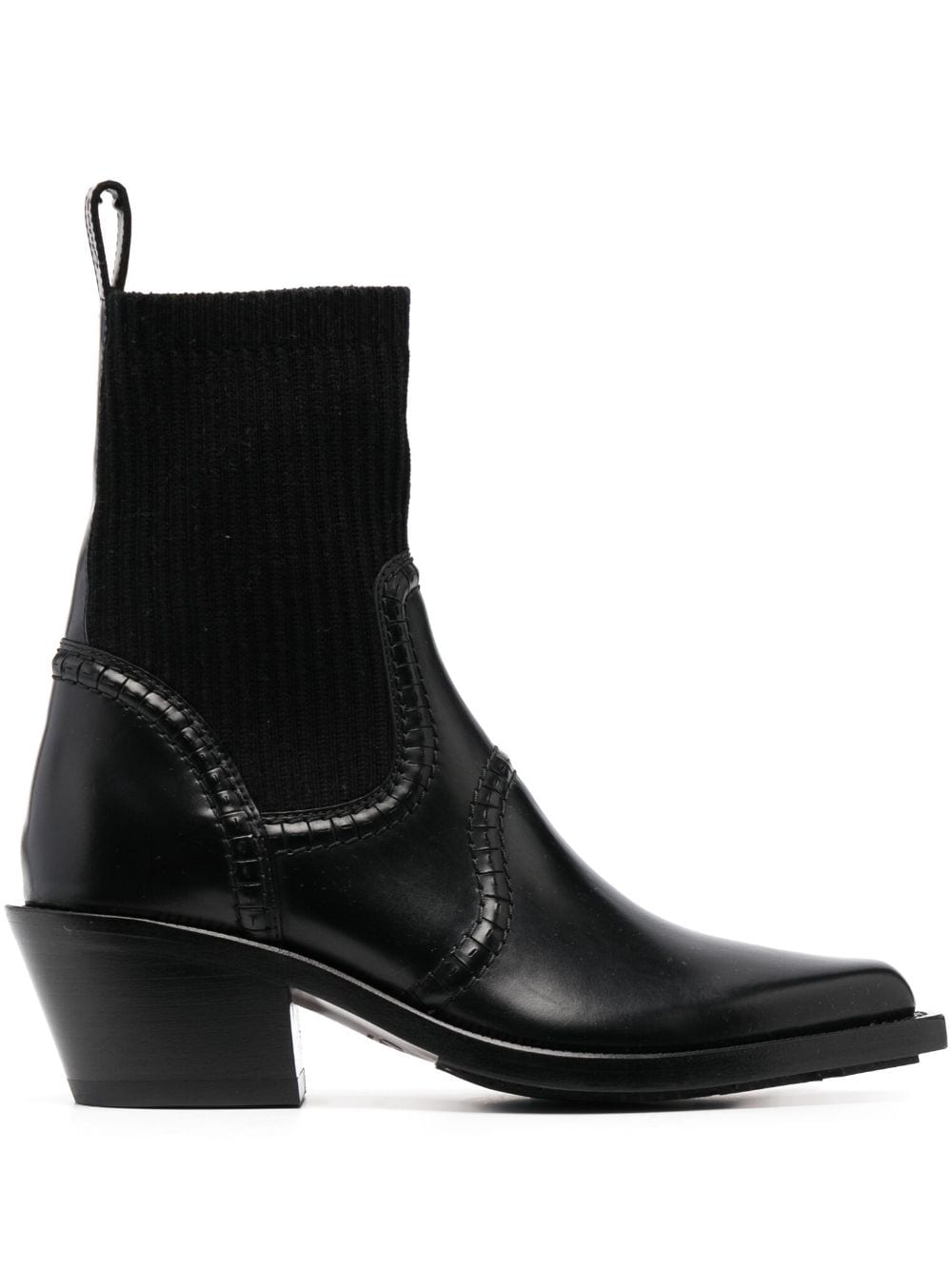 Chloé Nellie 60mm leather ankle boots - Black von Chloé