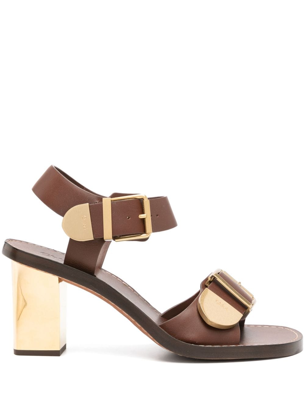 Chloé Rebecca 75mm leather sandals - Brown von Chloé