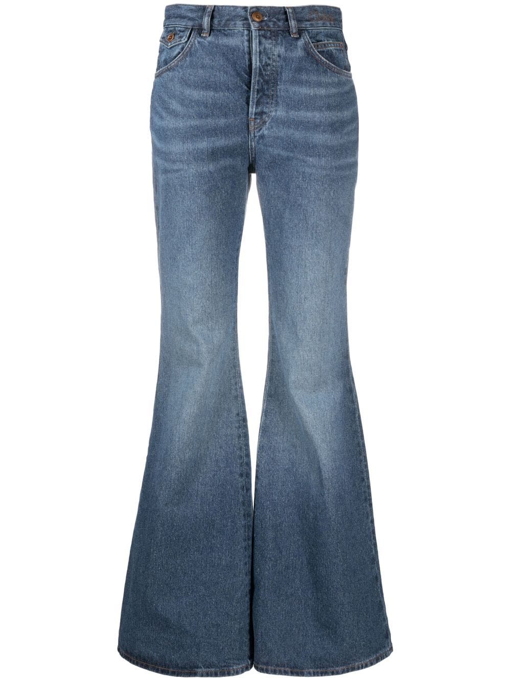 Chloé Recycled Cotton Denim Flared Jeans - Blue von Chloé
