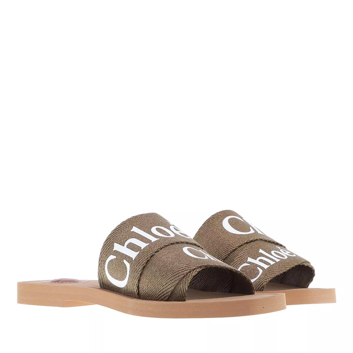Chloé Sandalen - Woody Flat Sandals - Gr. 36 (EU) - in Grün - für Damen von Chloé