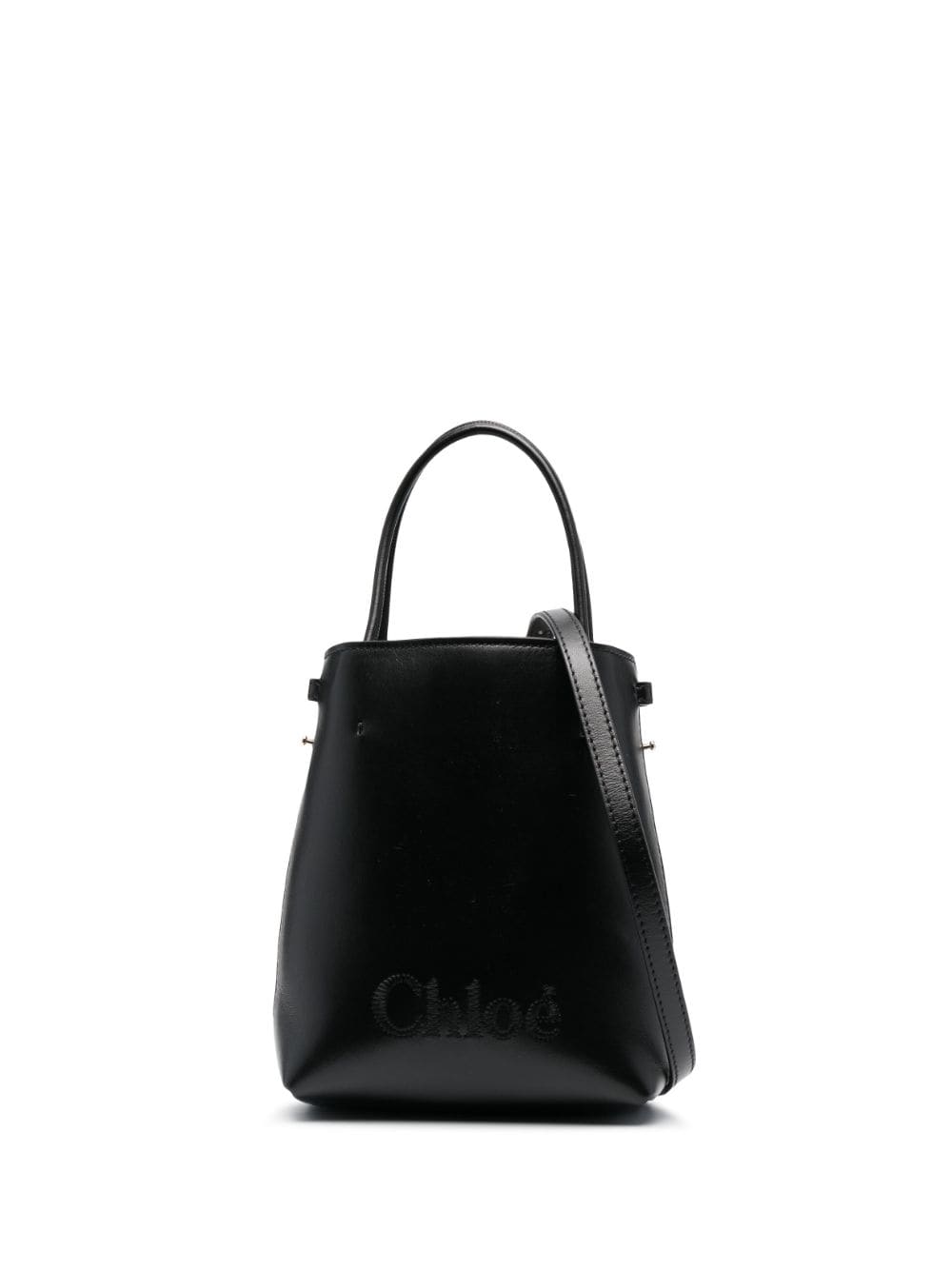 Chloé Sense stitched logo mini bag - Black von Chloé