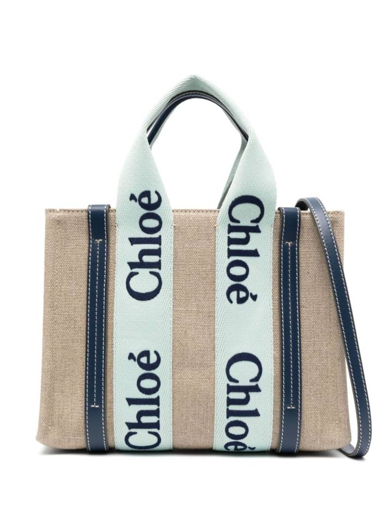 Chloé Woody logo-print tote bag - Neutrals von Chloé